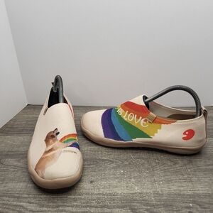 Uin Slip On Shoes Comfort  Womens 8 Pride Dog Slip-On Loafer